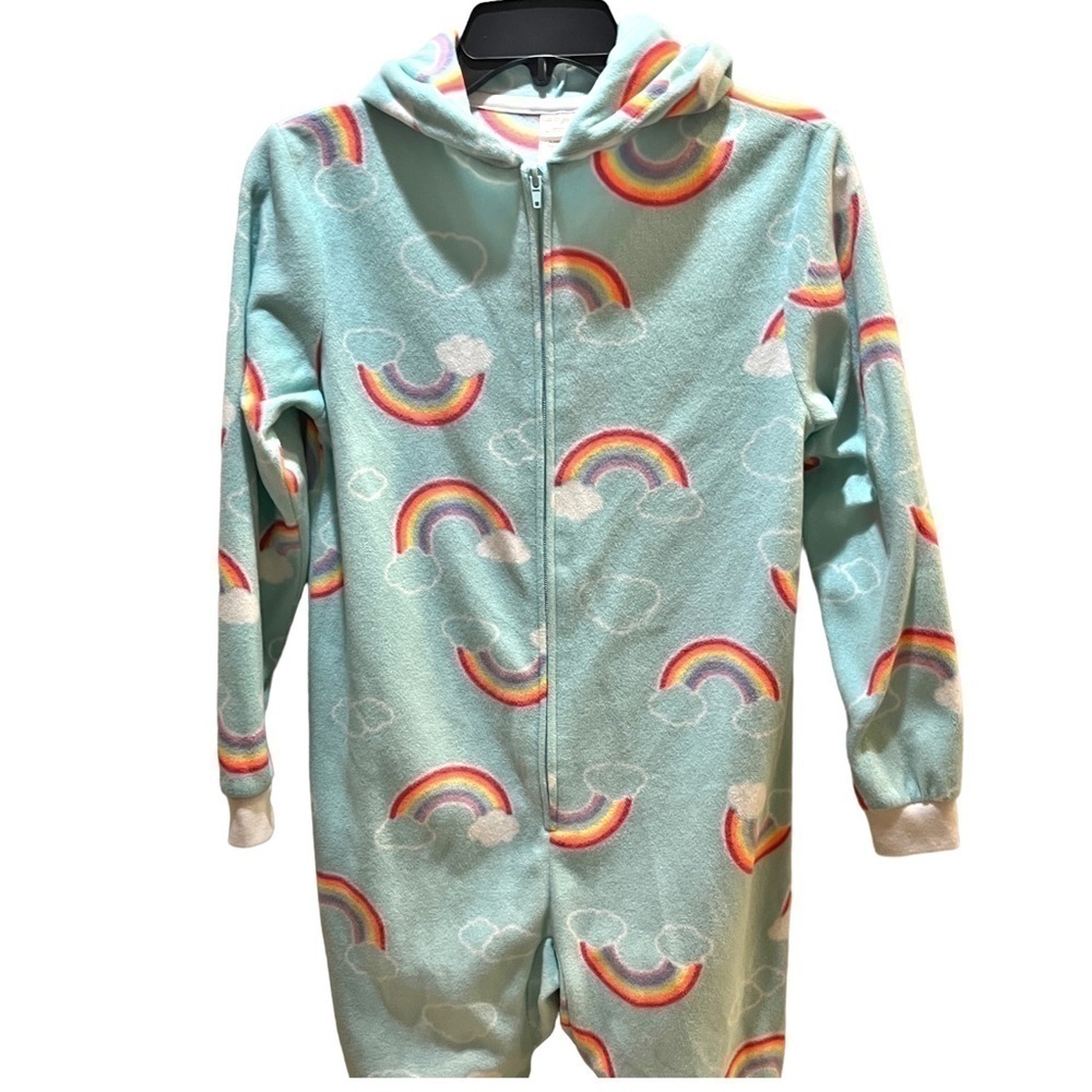 Cat & Jack Unicorn Fleece One Piece Zip Front Pajamas Sz 10/12 Girls - Picture 4 of 11